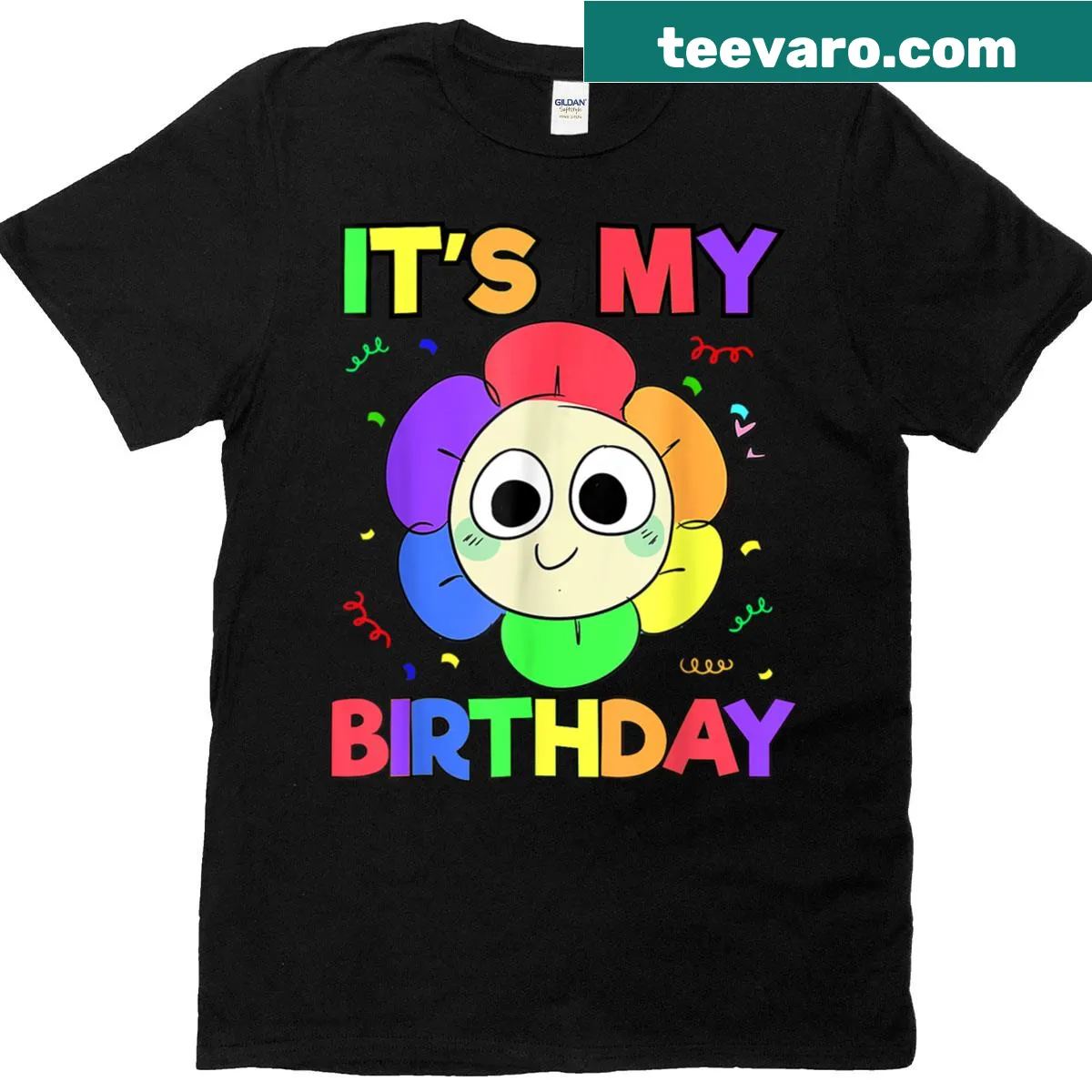 Illustration from Dandy's world for a birthday T-shirt — on a men's t-shirt