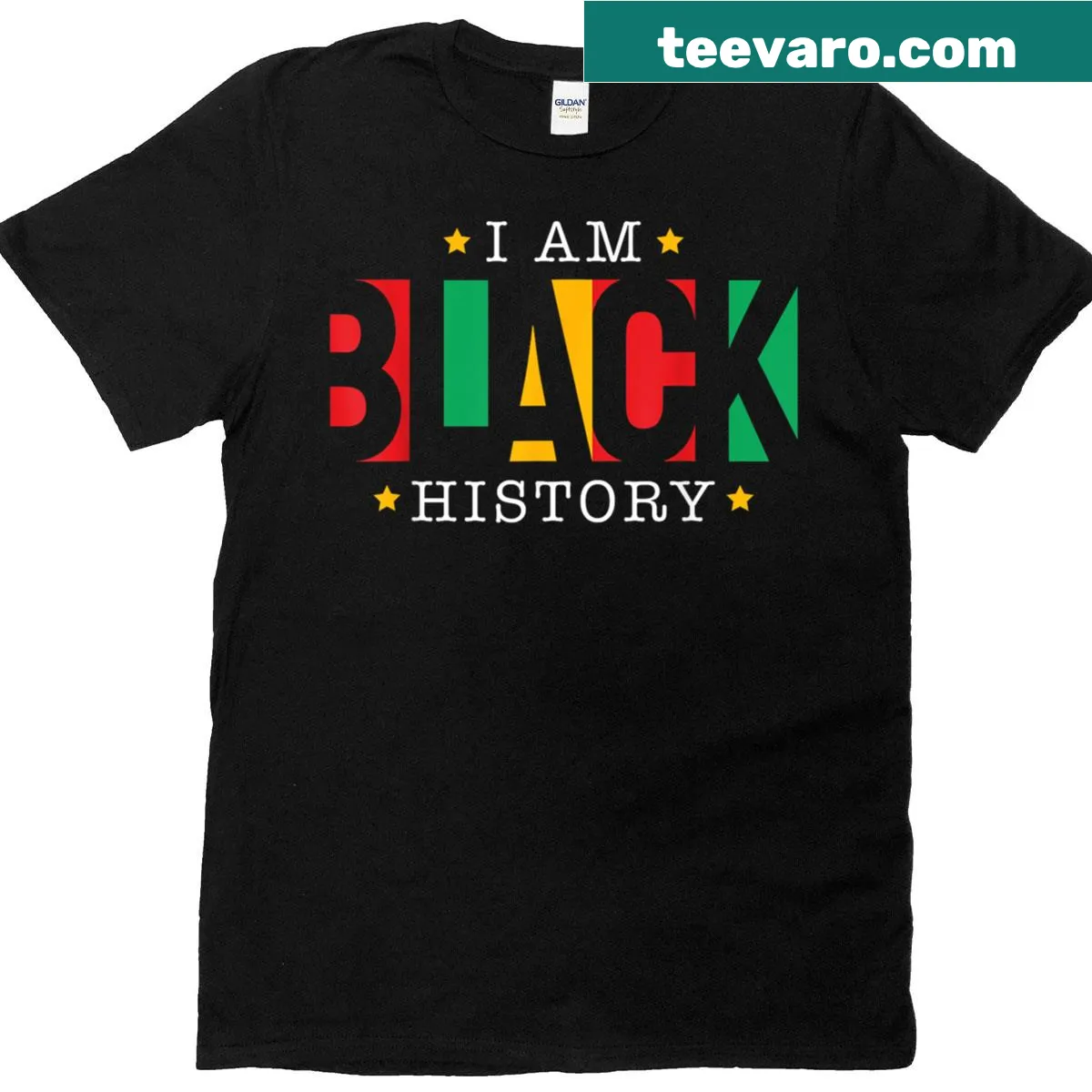 Bold typography T-shirt stating 'I Am Black History' in support of BLM — on a men's t-shirt