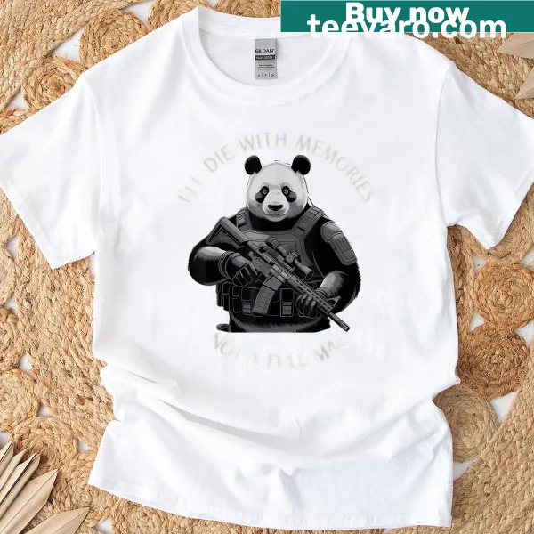 Vintage distressed t-shirt with panda graphic and humorous text
