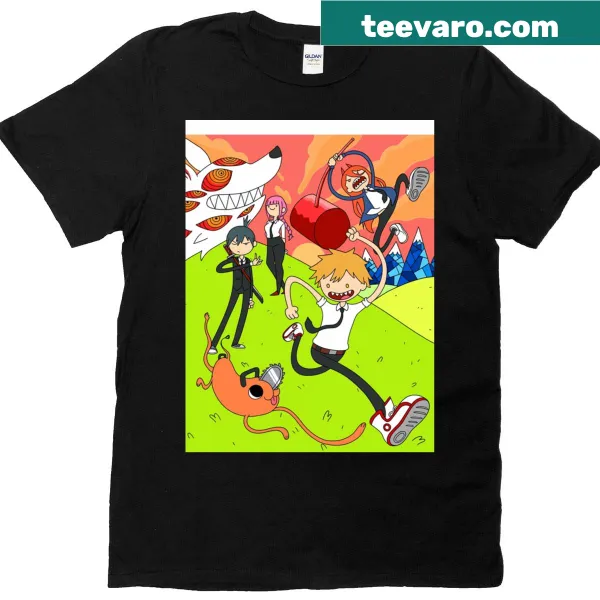 T-shirt featuring 'It's Chainsawman Time' in bold graphics