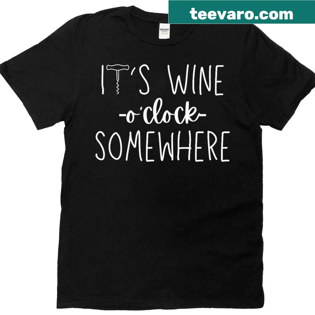 Witty wine-themed T-shirt with corkscrew design — on a men's t-shirt