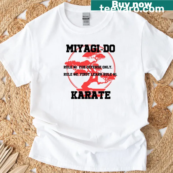 T-shirt featuring a design that promotes Miyagi-do karate philosophy