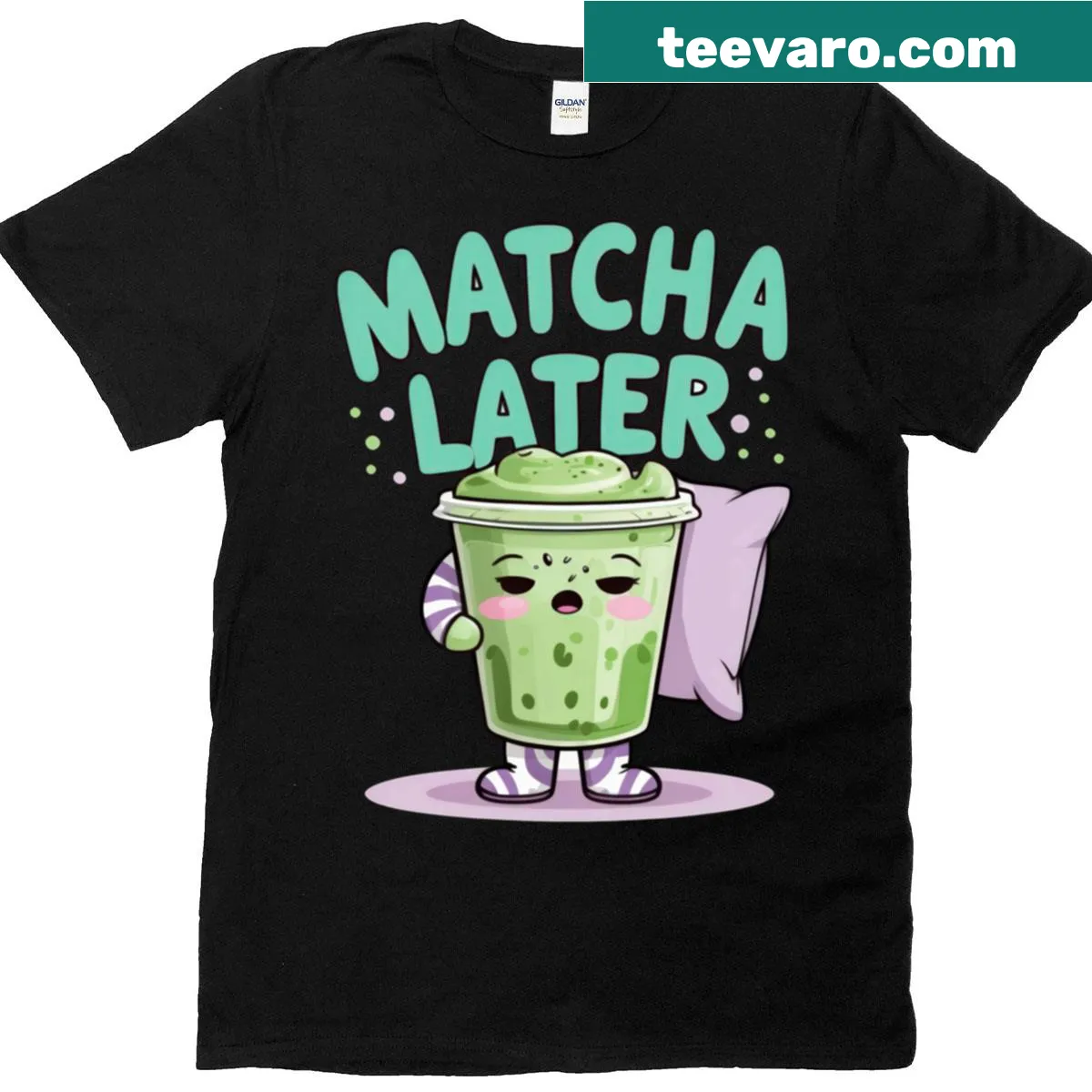 Playful matcha pun graphic on a casual t-shirt — on a men's t-shirt