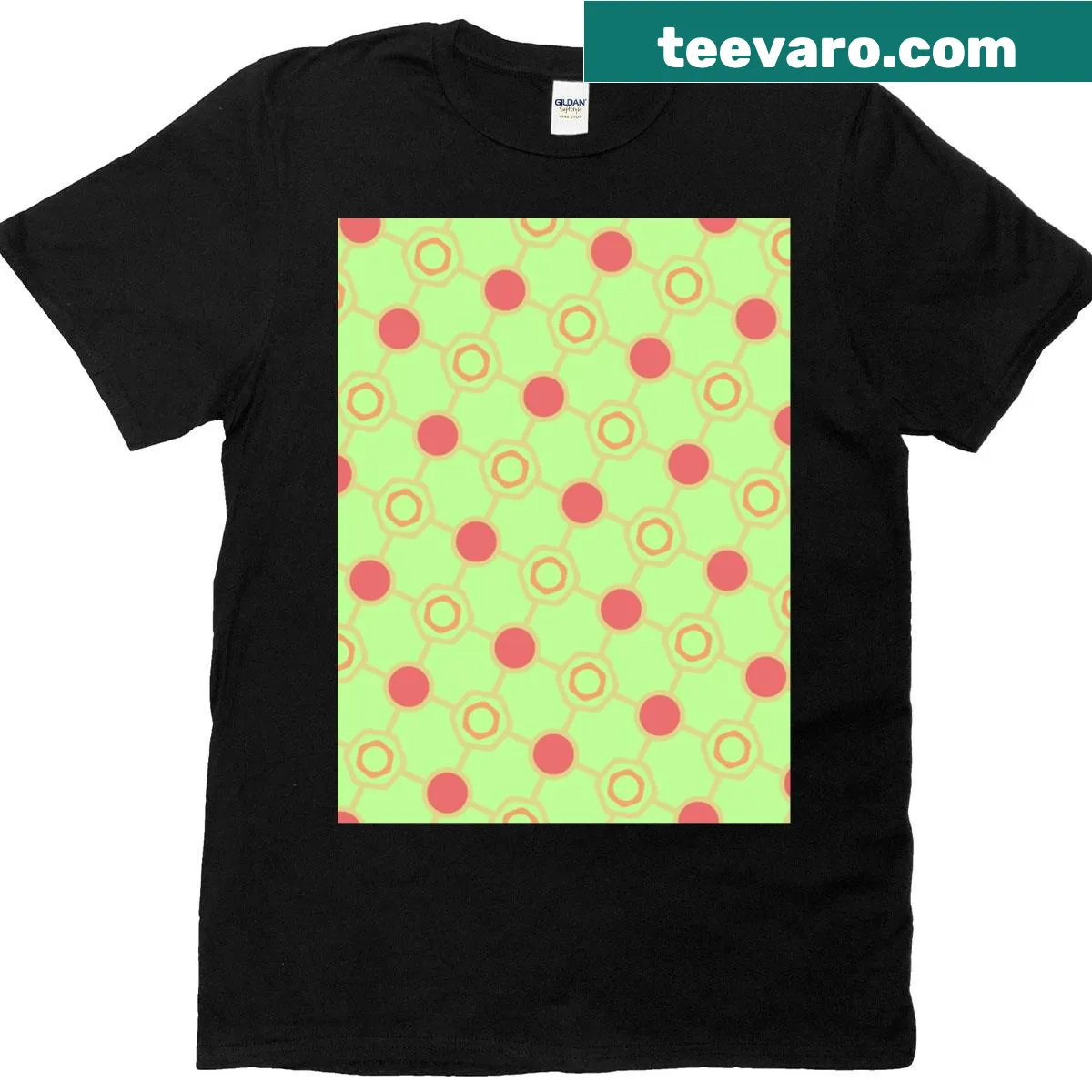 Minimalistic beehive and chevron graphic T-shirt — on a men's t-shirt