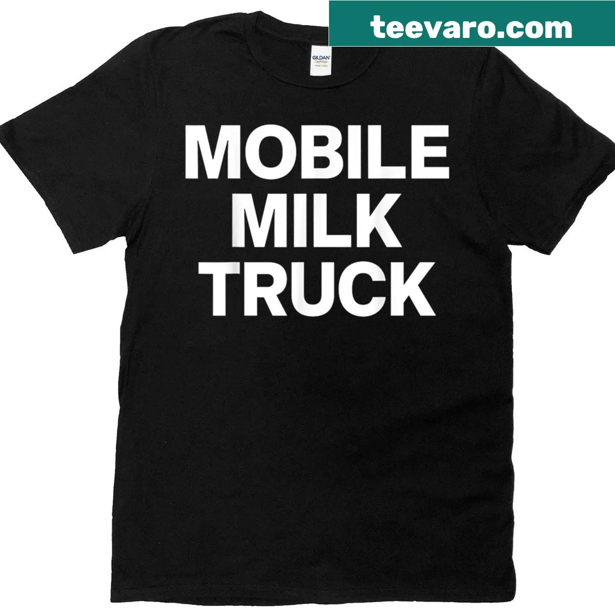 Vintage milk truck illustration T-shirt — on a men's t-shirt