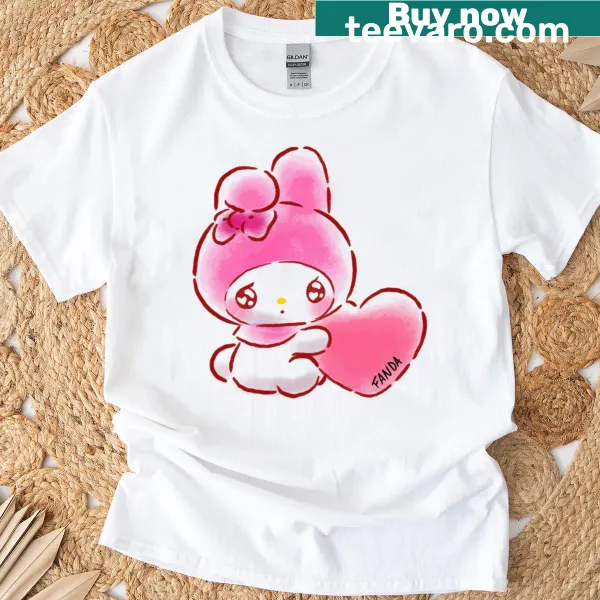 Cute My Melody illustration on a T-shirt for kids