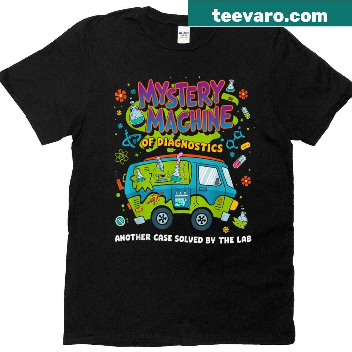 T-shirt for Med Lab Tech students featuring Mystery Machine graphic — on a men's t-shirt