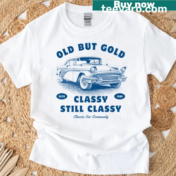 Vintage distressed T-shirt featuring an old car design