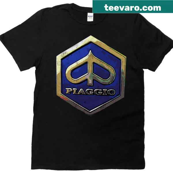 Illustration of a Piaggio vehicle on a casual T-shirt.