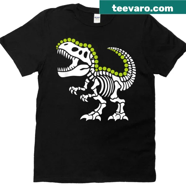 Funny T-Rex playing pickleball graphic