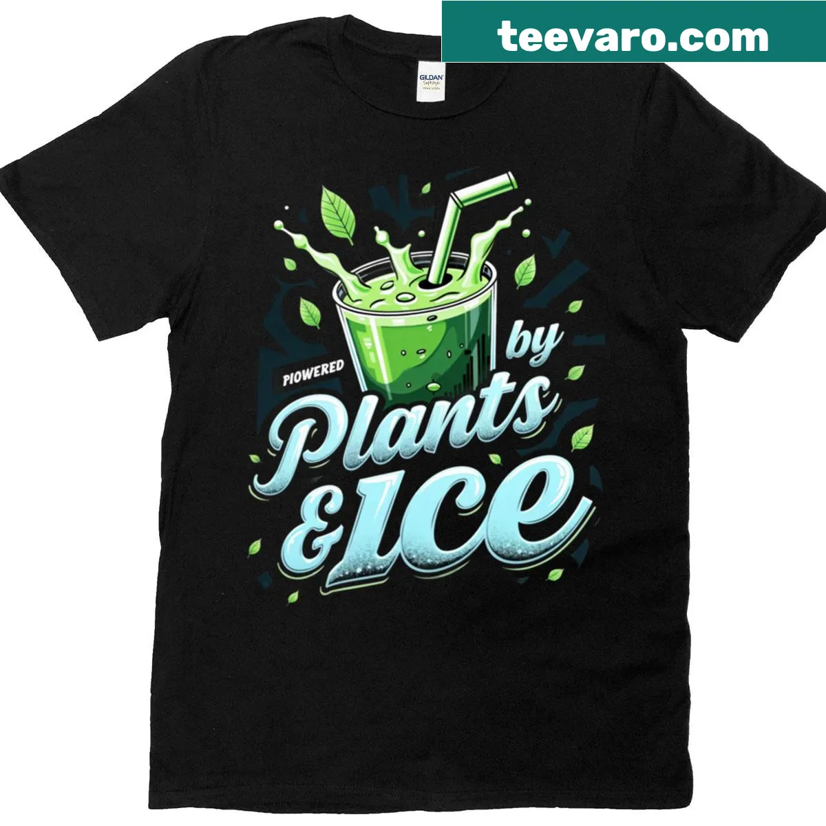 Graphic T-shirt emphasizing plant power and health — on a men's t-shirt
