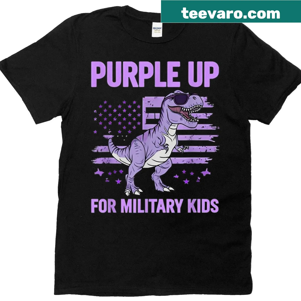 Military Child Month T-shirt for kids with flag design. — on a men's t-shirt