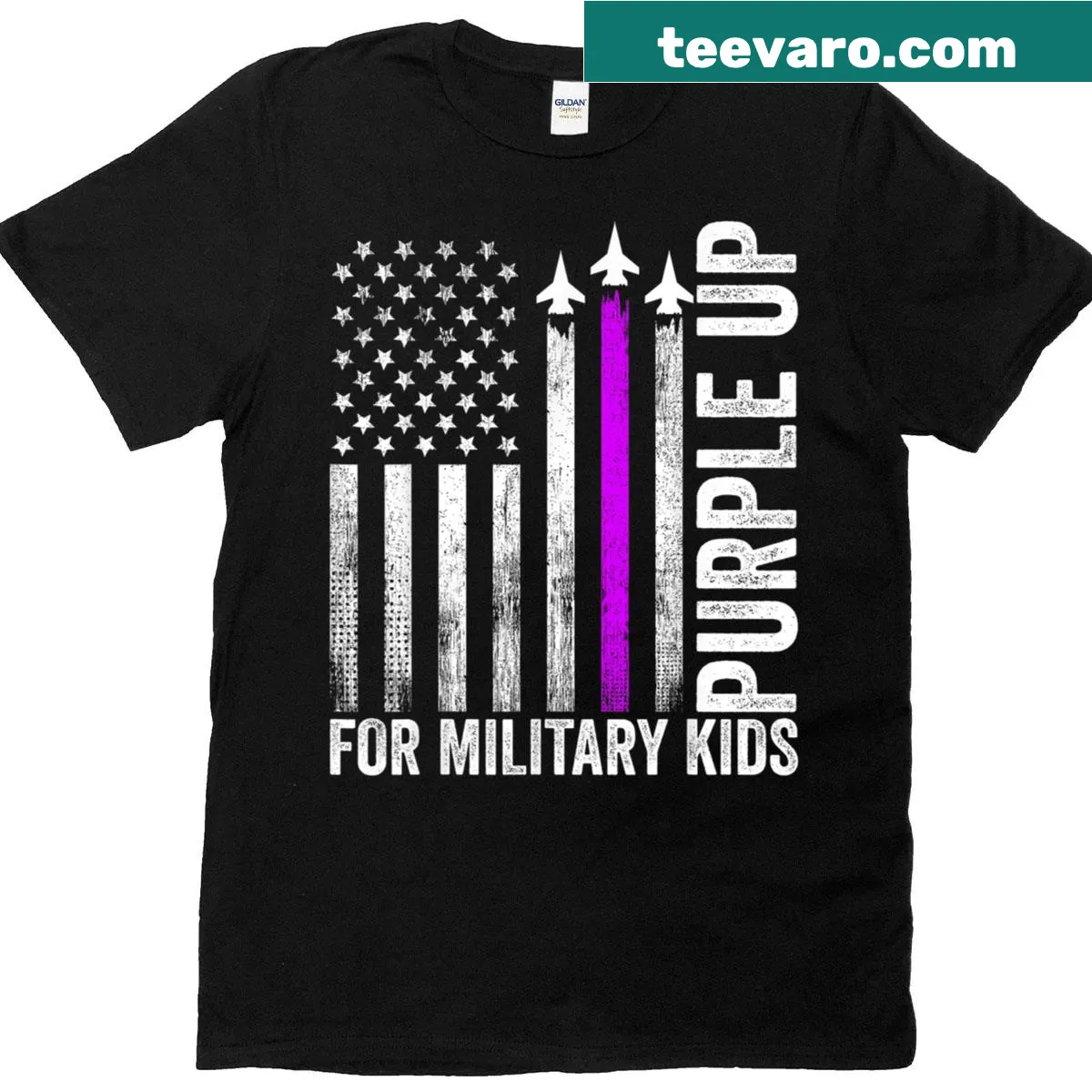 USA flag T-shirt for military kids celebrating Military Child Month. — on a men's t-shirt