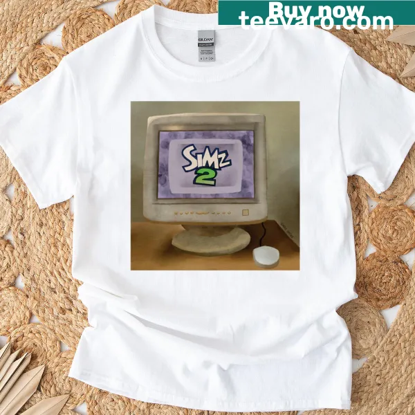 T-shirt celebrating retro Sims vibes with nostalgic graphics