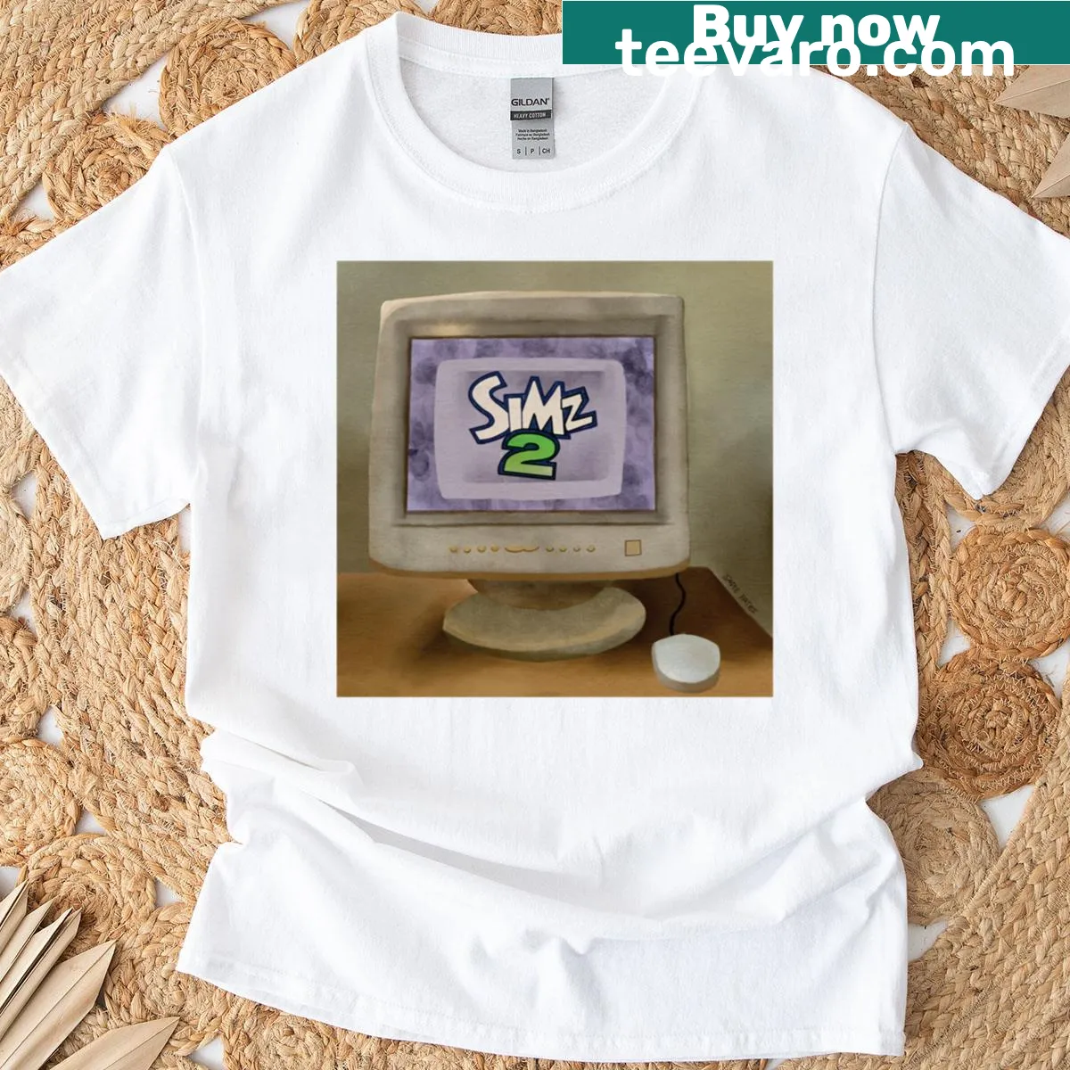 T-shirt celebrating retro Sims vibes with nostalgic graphics — on a men's t-shirt