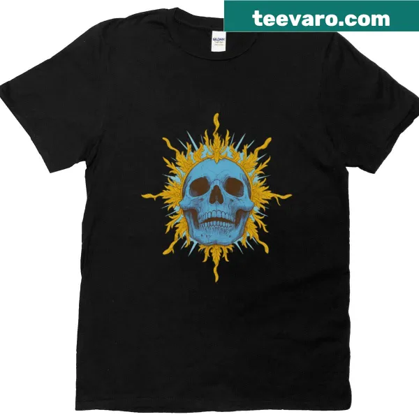 Minimalist T-shirt featuring an abstract skull design