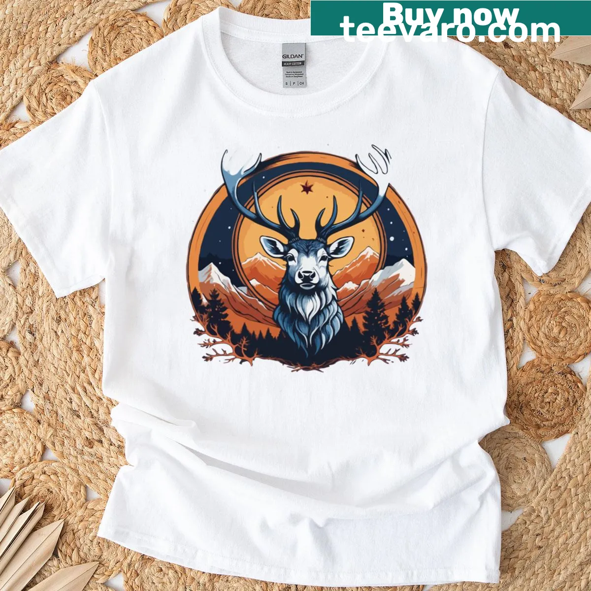 Wildlife silhouette t-shirt showcasing nature — on a men's t-shirt