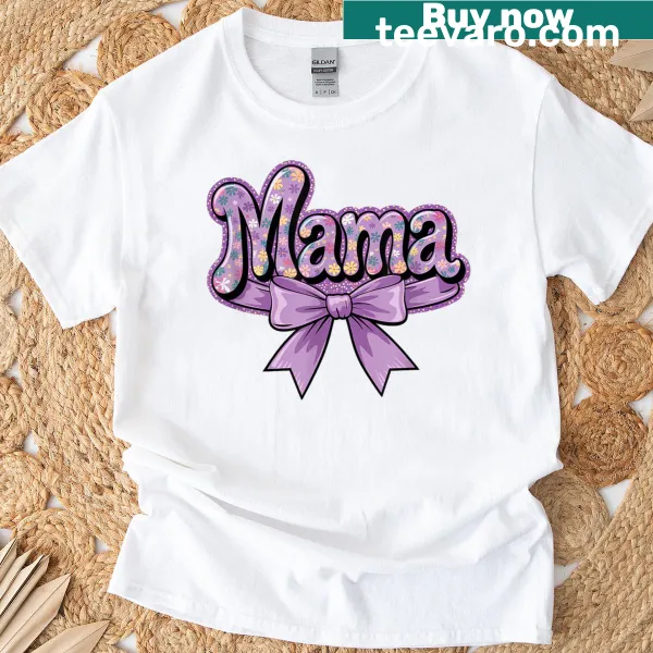 Watercolor floral Mama T-shirt with beautiful blooms