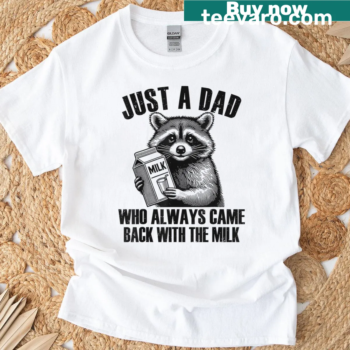 T-shirt with playful typography saying 'With The Milk' — on a men's t-shirt