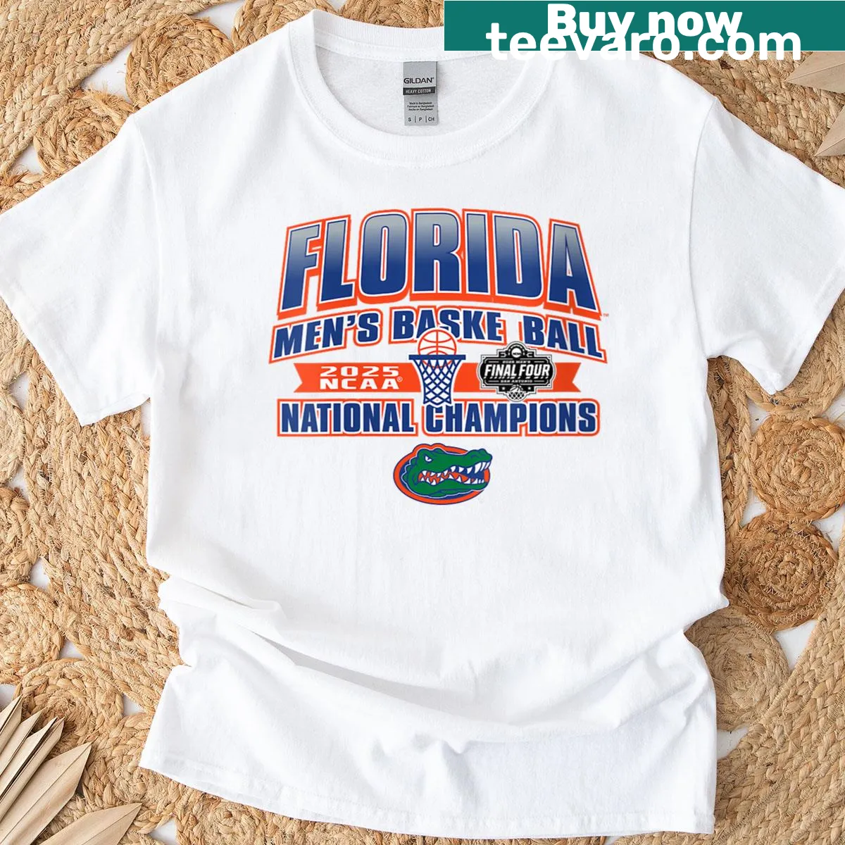 Bold Florida Gators National Champs 2025 Basketball t-shirt — on a men's t-shirt