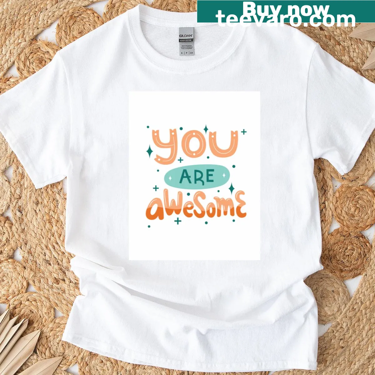 Simple typography T-shirt stating 'You Are Awesome.' — on a men's t-shirt