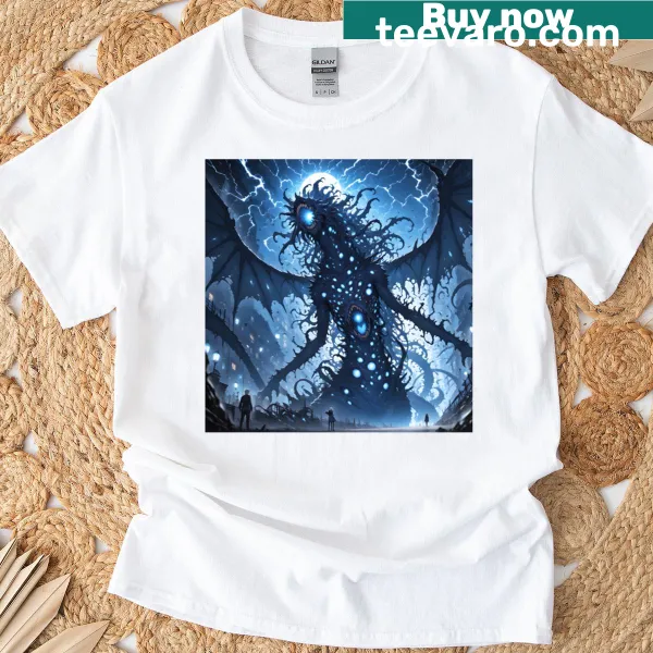 Anime-themed t-shirt featuring a creative monster design