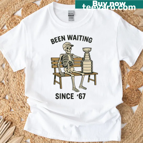 Funny hockey t-shirt with a skeleton and humorous Toronto Maple Leafs text.