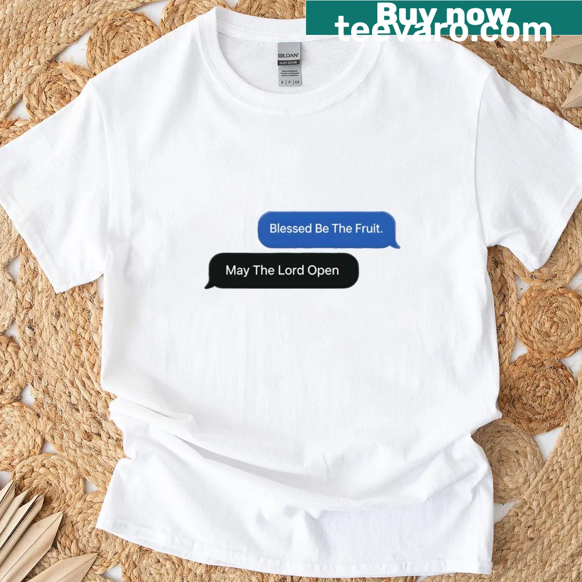 Inspirational hand-lettered faith design on a T-shirt — on a men's t-shirt