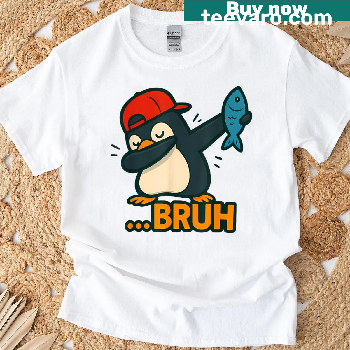 Cartoon dabbing penguin on a funny birthday T-shirt for kids. — on a men's t-shirt