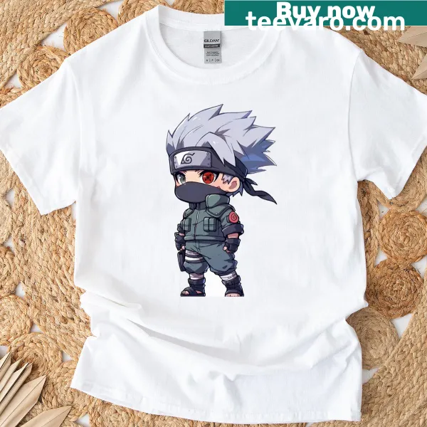 Chibi graphic of Kakashi Hatake on a t-shirt
