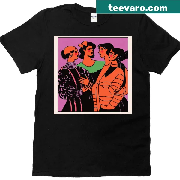 T-shirt with abstract illustration of diverse women