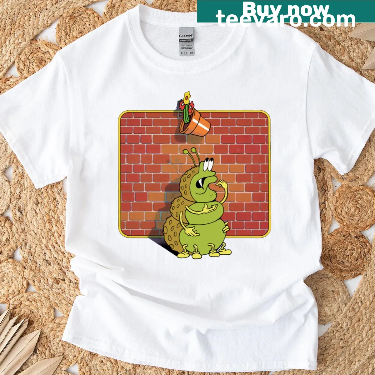 Retro video game-themed T-shirt featuring crackpot characters — on a men's t-shirt