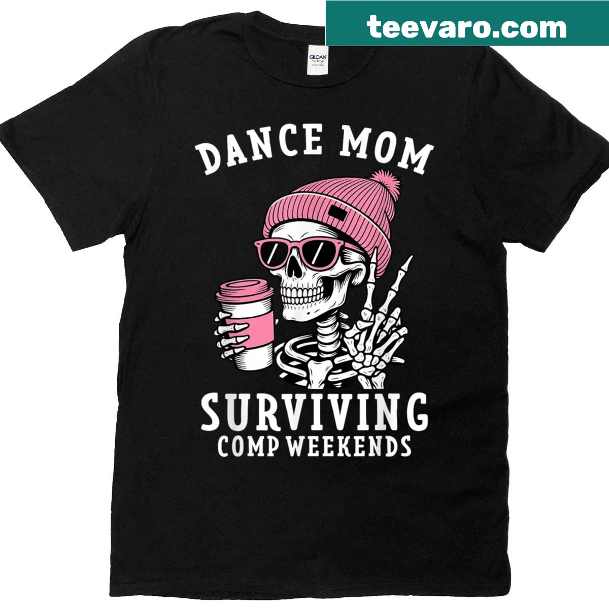 T-shirt for dance moms with dancing and coffee graphics — on a men's t-shirt