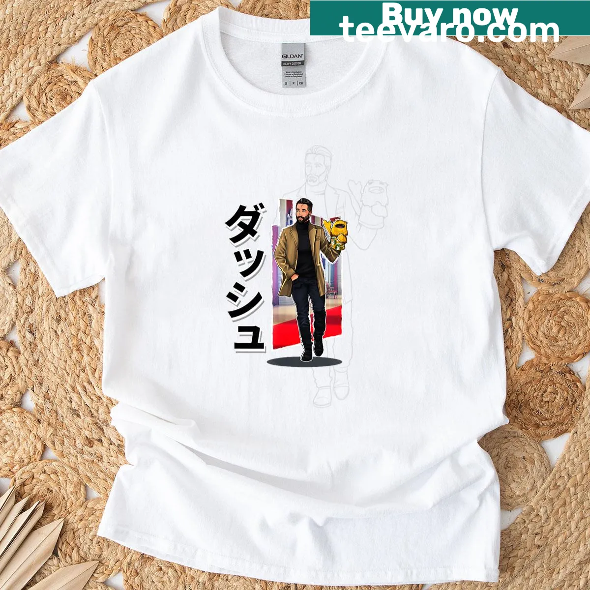Fantasy battle-themed graphic on a t-shirt — on a men's t-shirt