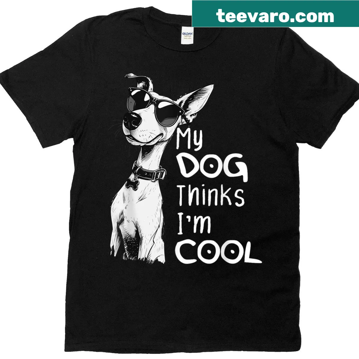 Funny dog lover t-shirt with puppy paw prints and humorous text — on a men's t-shirt