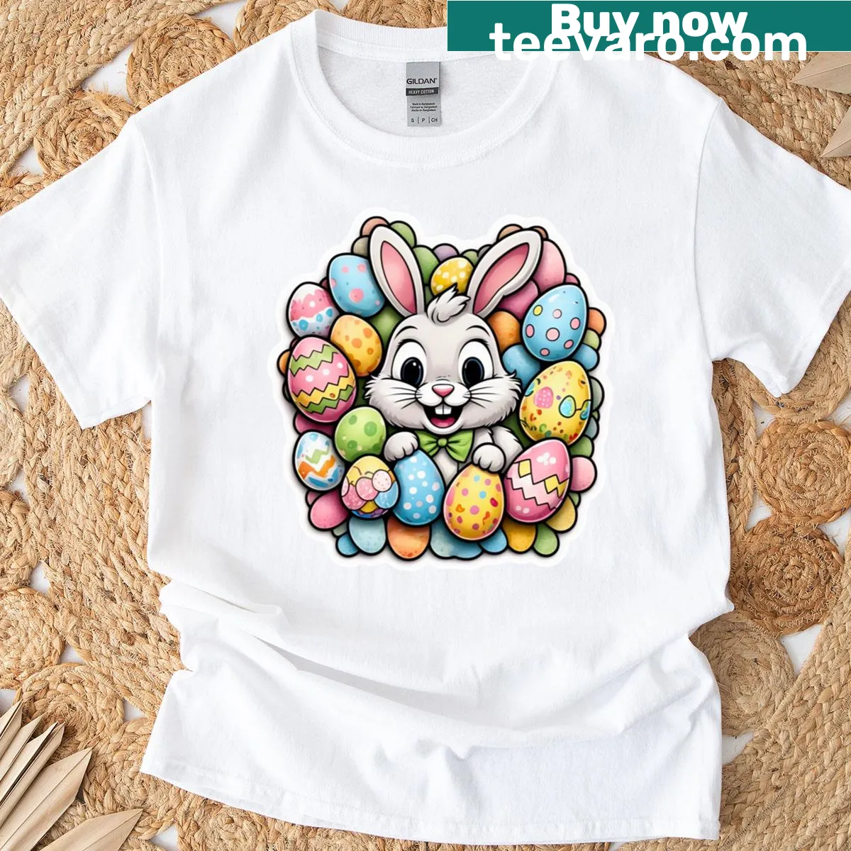 Playful Easter Bunny graphic on a cheerful T-shirt — on a men's t-shirt