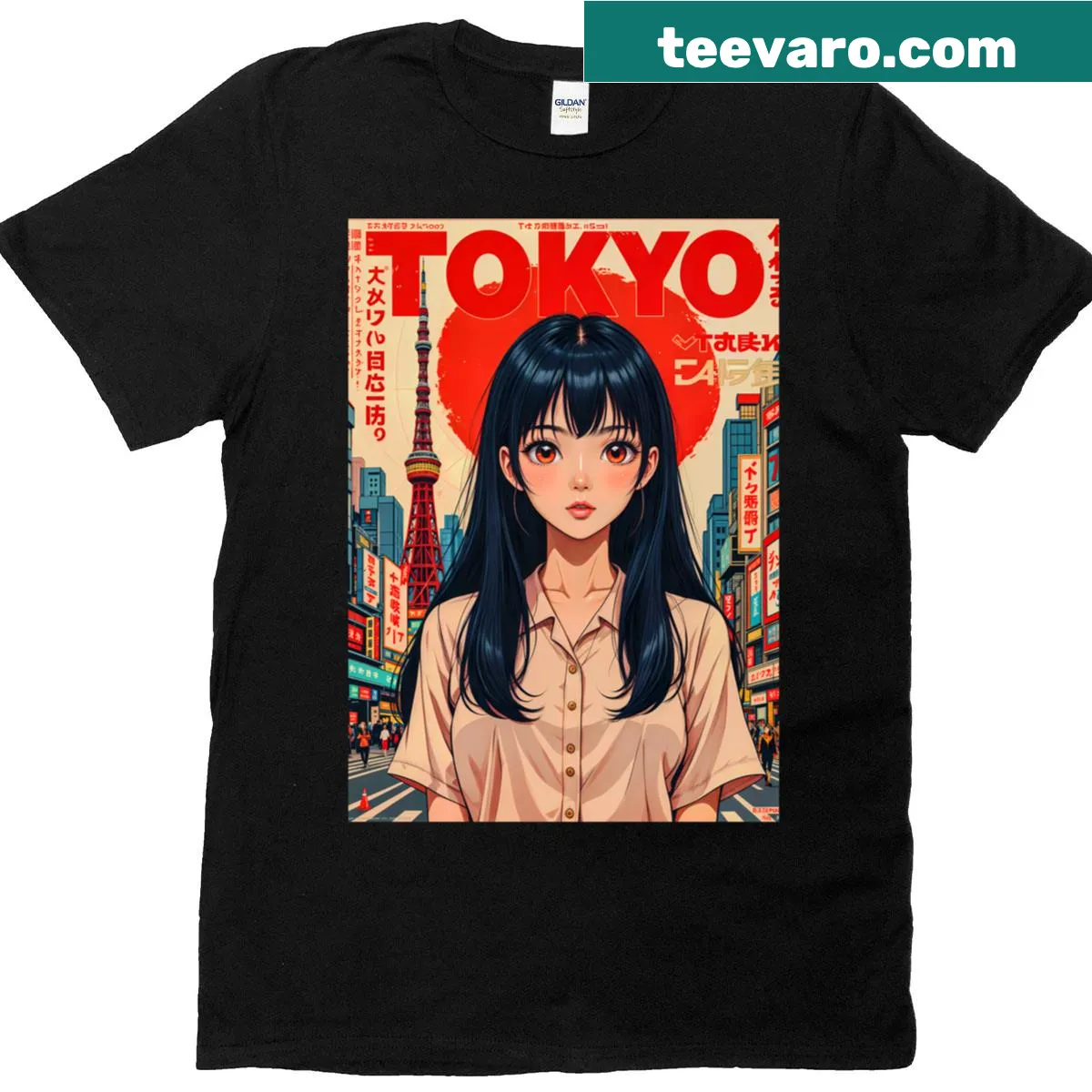 Tokyo-inspired graphic T-shirt — on a men's t-shirt