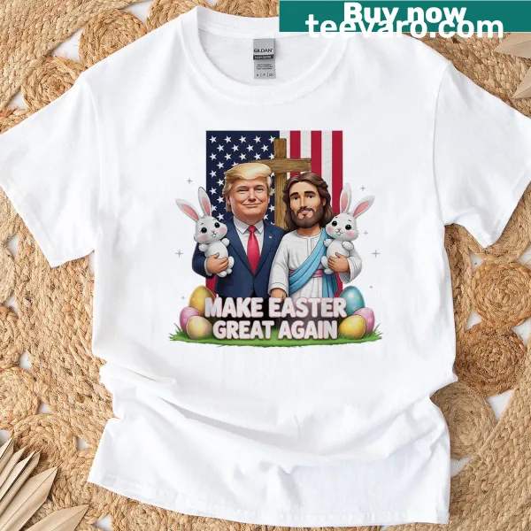 Cute rabbit and eggs illustration on a kids' t-shirt