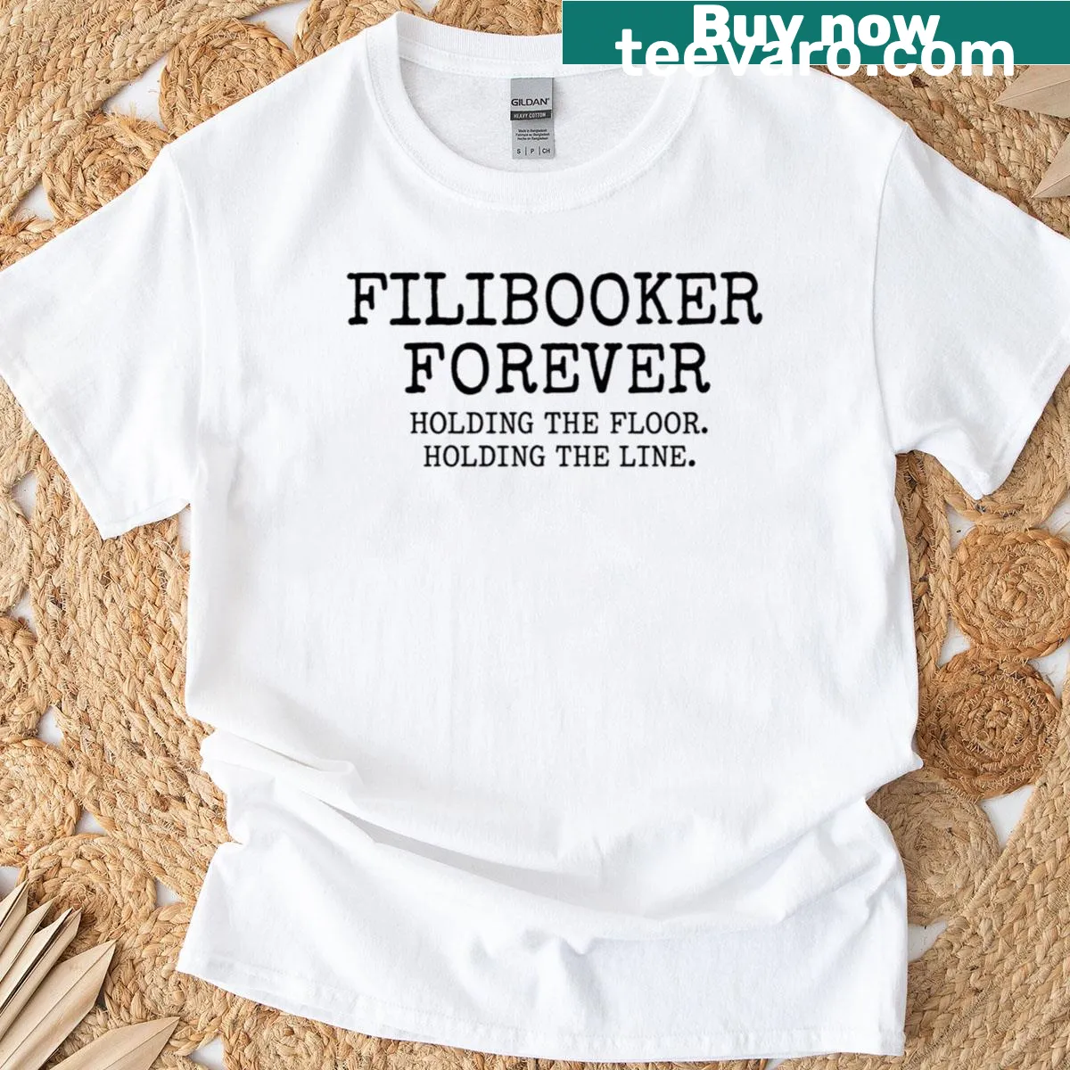 Political tribute t-shirt featuring Cory Booker and filibuster icons — on a men's t-shirt