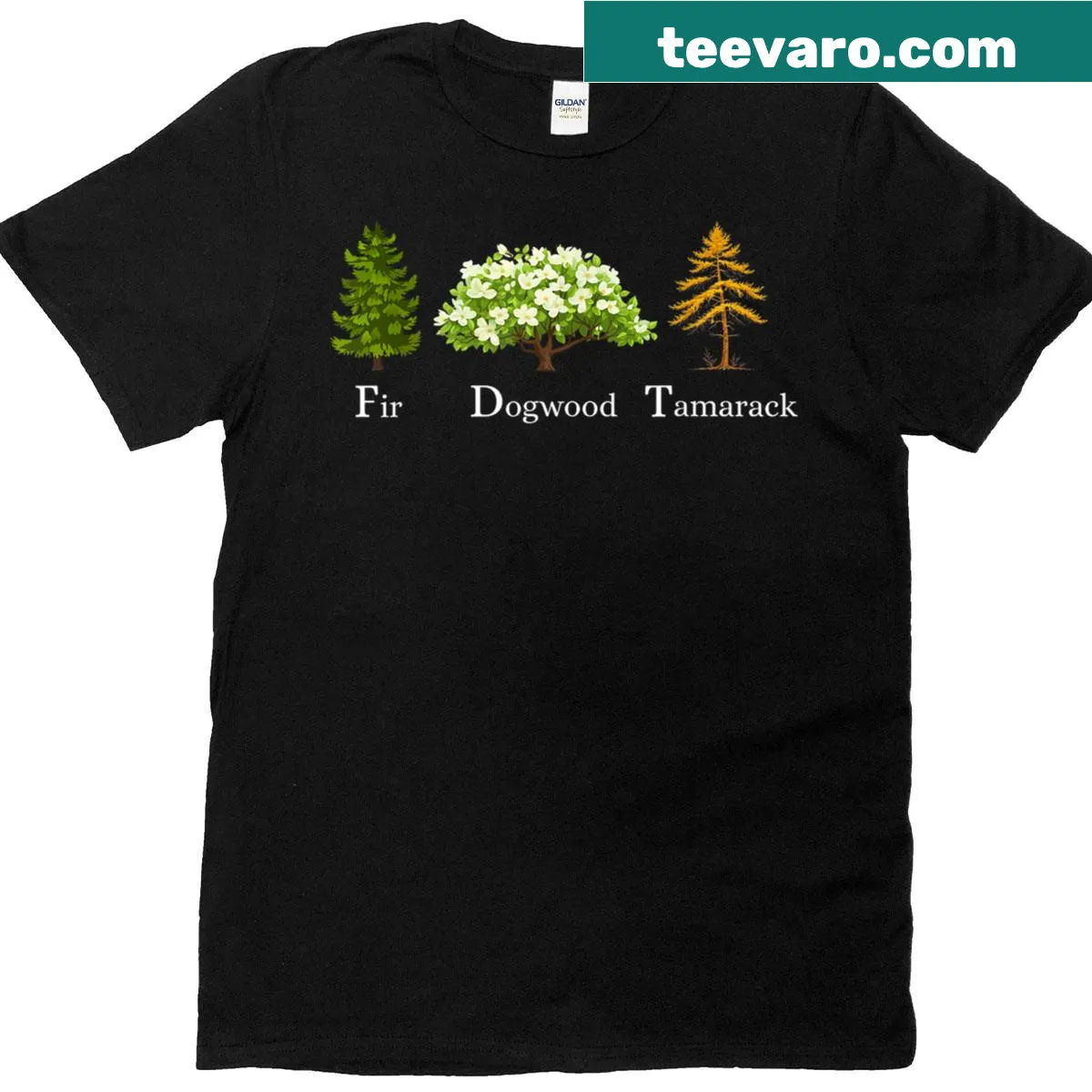 Vintage T-shirt with tree designs representing national parks — on a men's t-shirt
