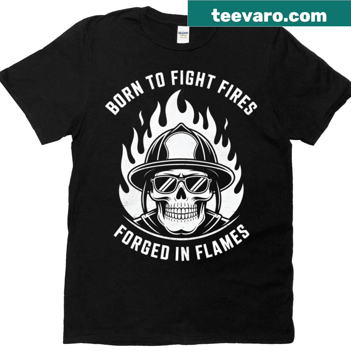 Bold t-shirt with a firefighter skull graphic symbolizing bravery — on a men's t-shirt