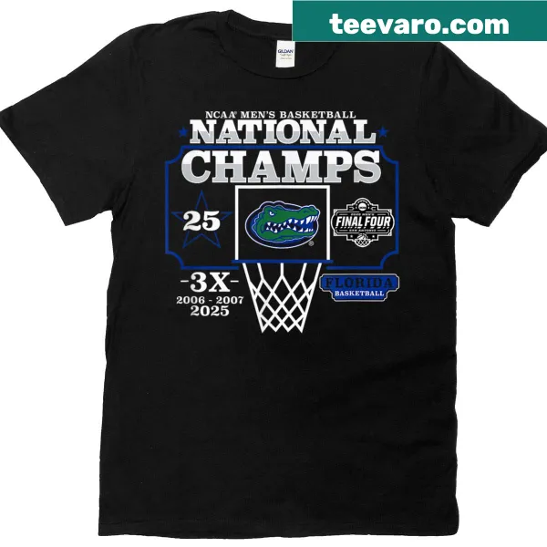 Florida Gators National Champs 2025 logo on a t-shirt