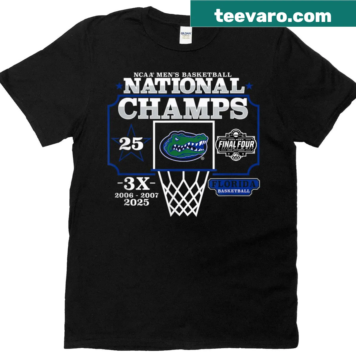 Florida Gators National Champs 2025 logo on a t-shirt — on a men's t-shirt