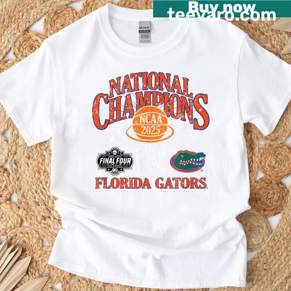 Retro style t-shirt with Florida Gators National Champs 2025 graphic