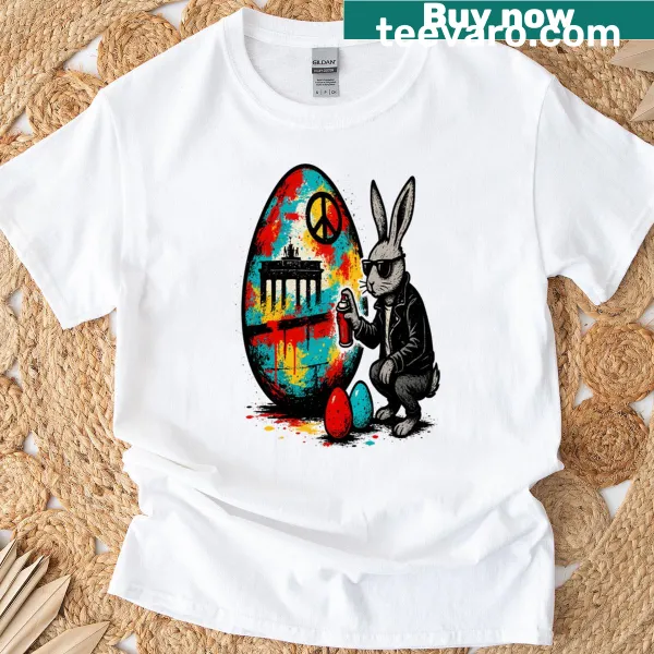 Vintage-style T-shirt with a charming Easter bunny graphic