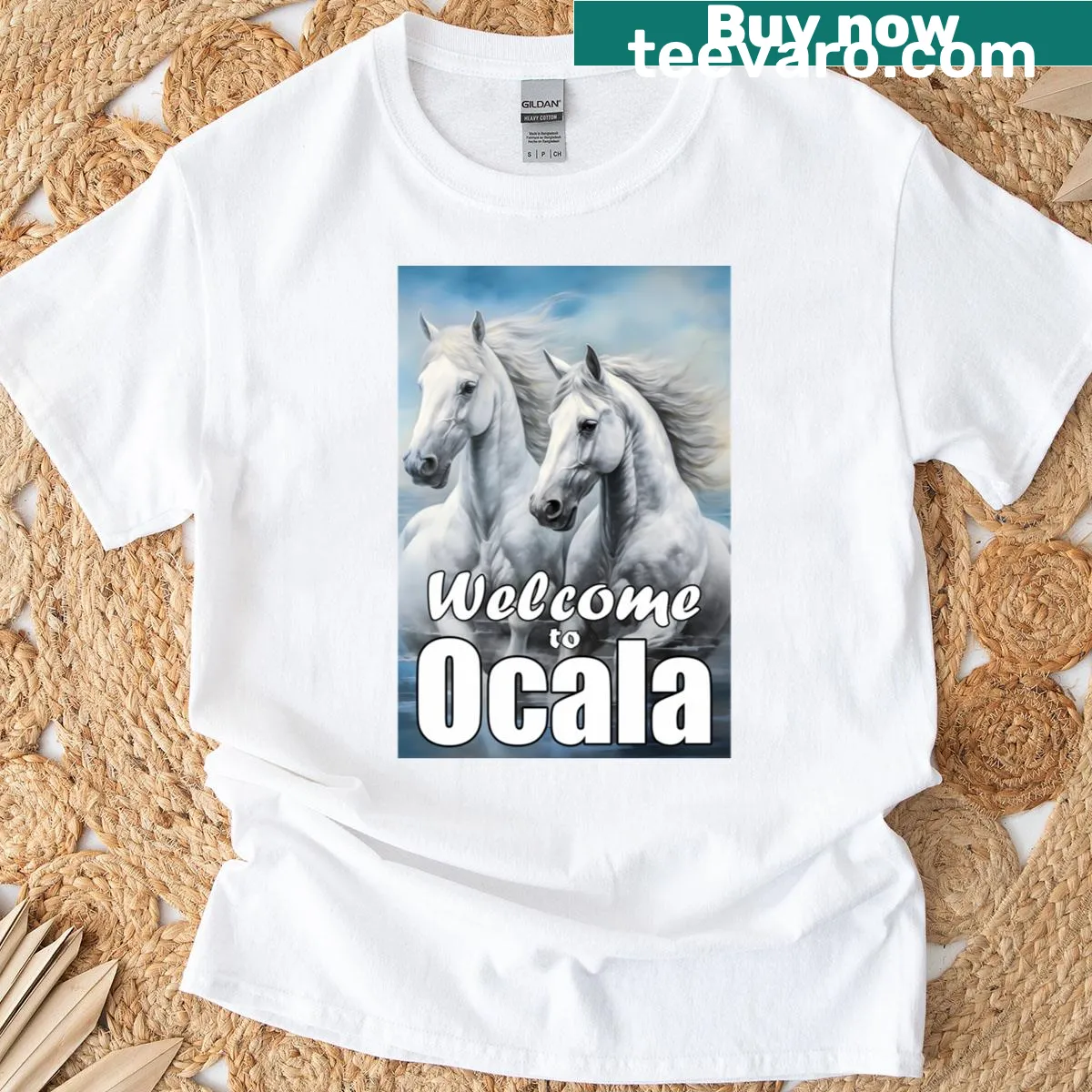 Ocala Edition t-shirt welcoming horse lovers — on a men's t-shirt
