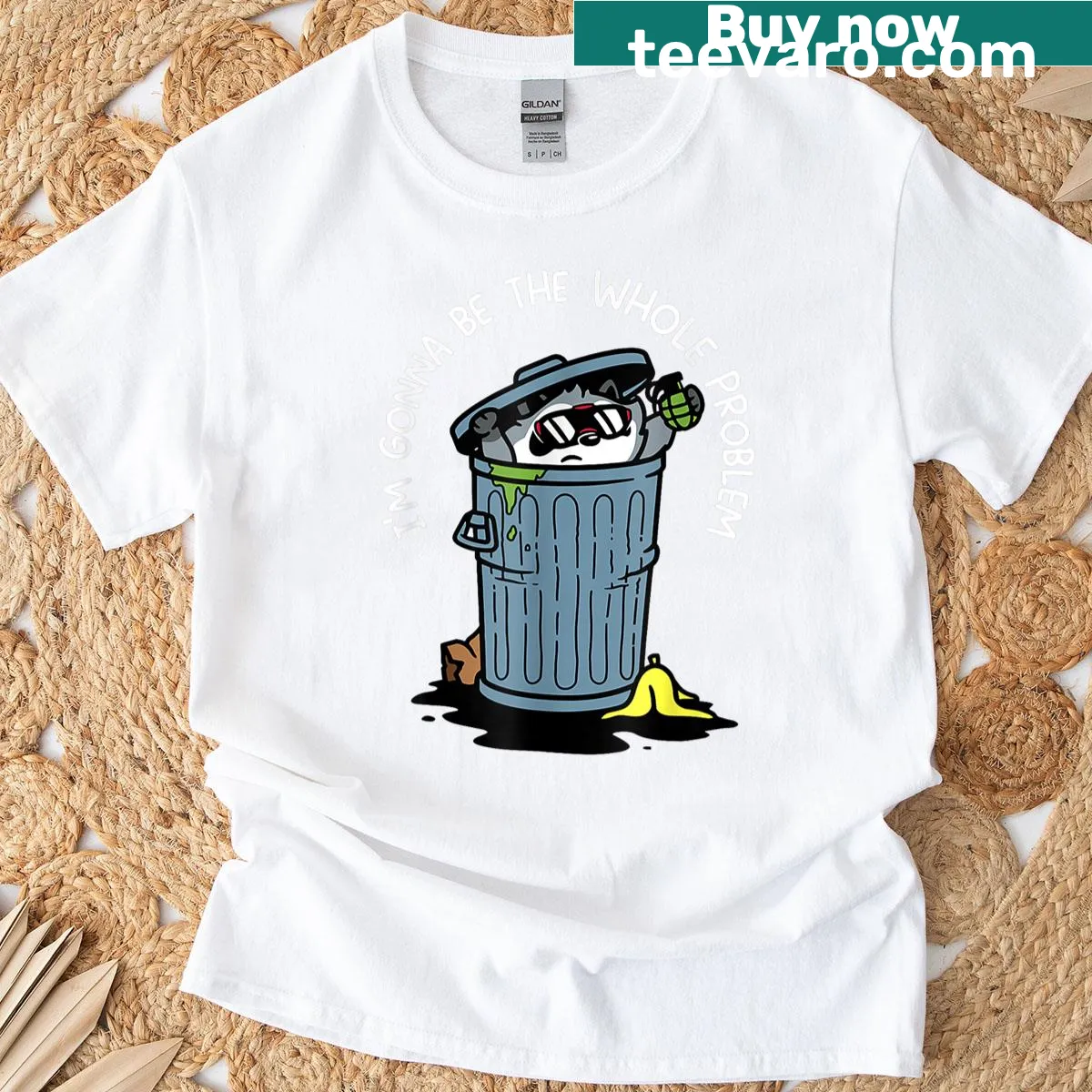 Bold t-shirt with humorous problem-themed statement — on a men's t-shirt