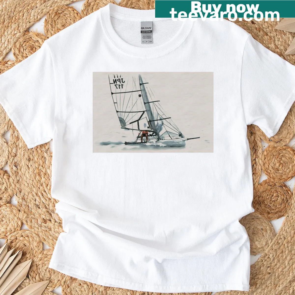 Abstract typography design on long t-shirt — on a men's t-shirt