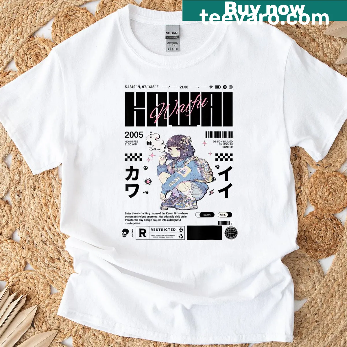 Vaporwave aesthetic t-shirt with urban design — on a men's t-shirt