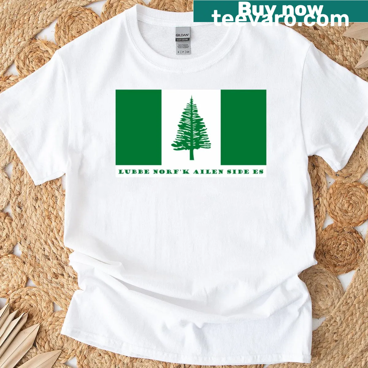 Typography design advocating for the preservation of Norfolk Island — on a men's t-shirt